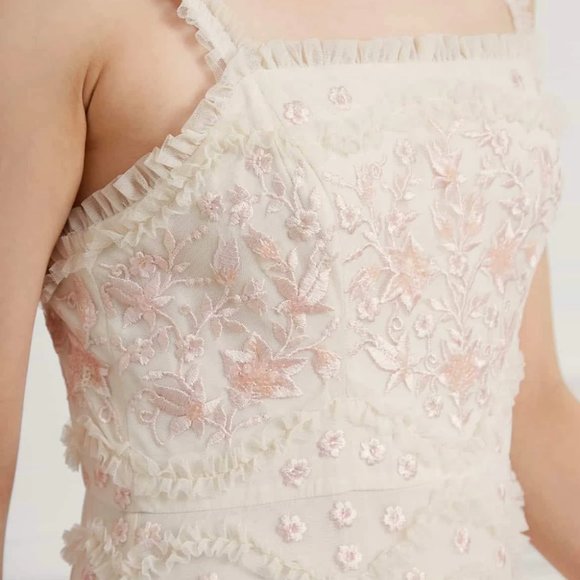 Needle and thread Lace hue dress US 12 boom floral gown - Picture 4 of 16